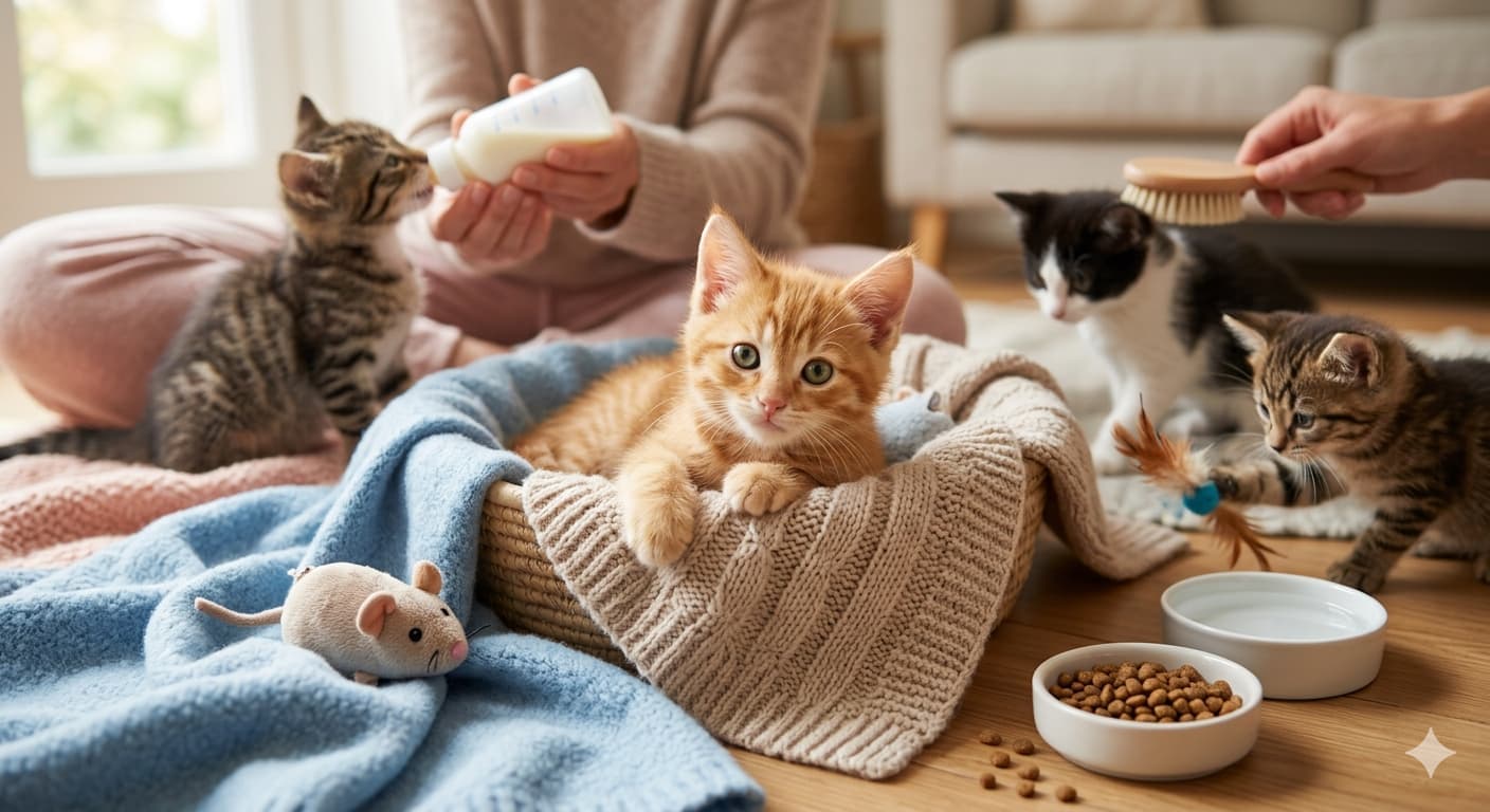 دليل شامل لطرق العناية بالقطط الصغيرة