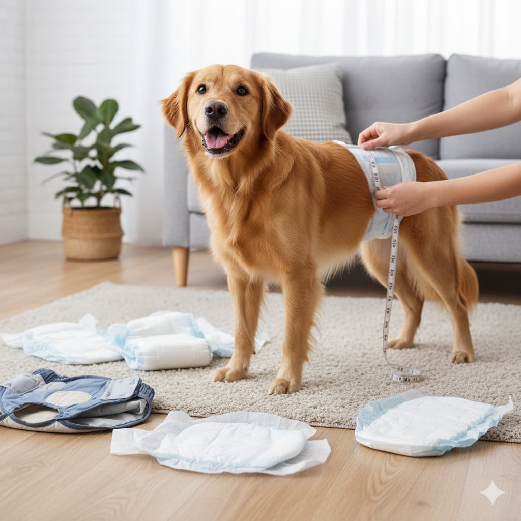 حفاضات الكلاب خطوة بخطوة القياس الصحيح لضمان الراحة ومنع التسريب